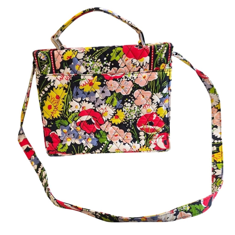 Vera Bradley Poppy Fields Mini Briefcase Crossbody Bag Retired Turn Lock Flap M - Picture 5 of 9
